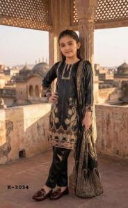 Felocity Mal Satin with Chinnon Duppata Kids ethnic wear wholesaler in Gujarat